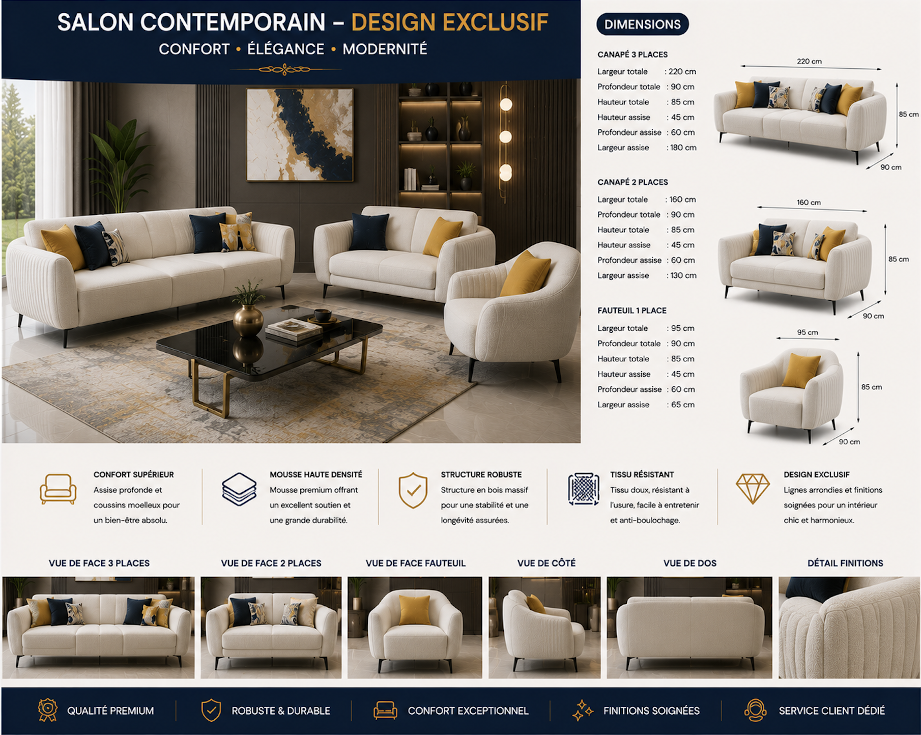 Salon CONTEMPORAIN - DESIGN EXCLUSIF