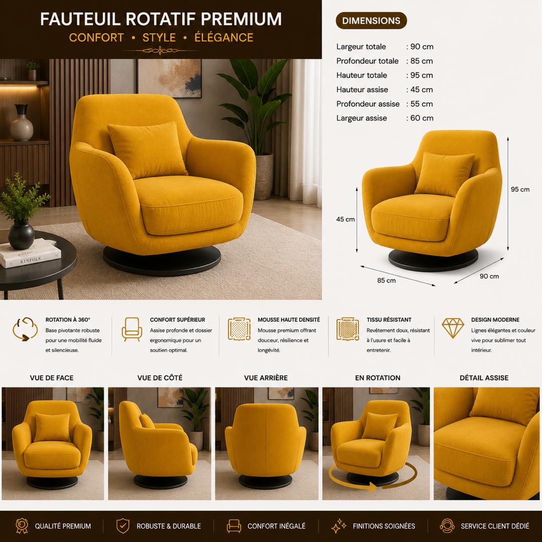 Fauteuil rotatif premium
