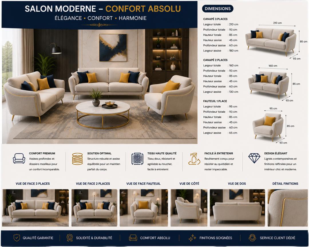 Salon moderne confort absolu