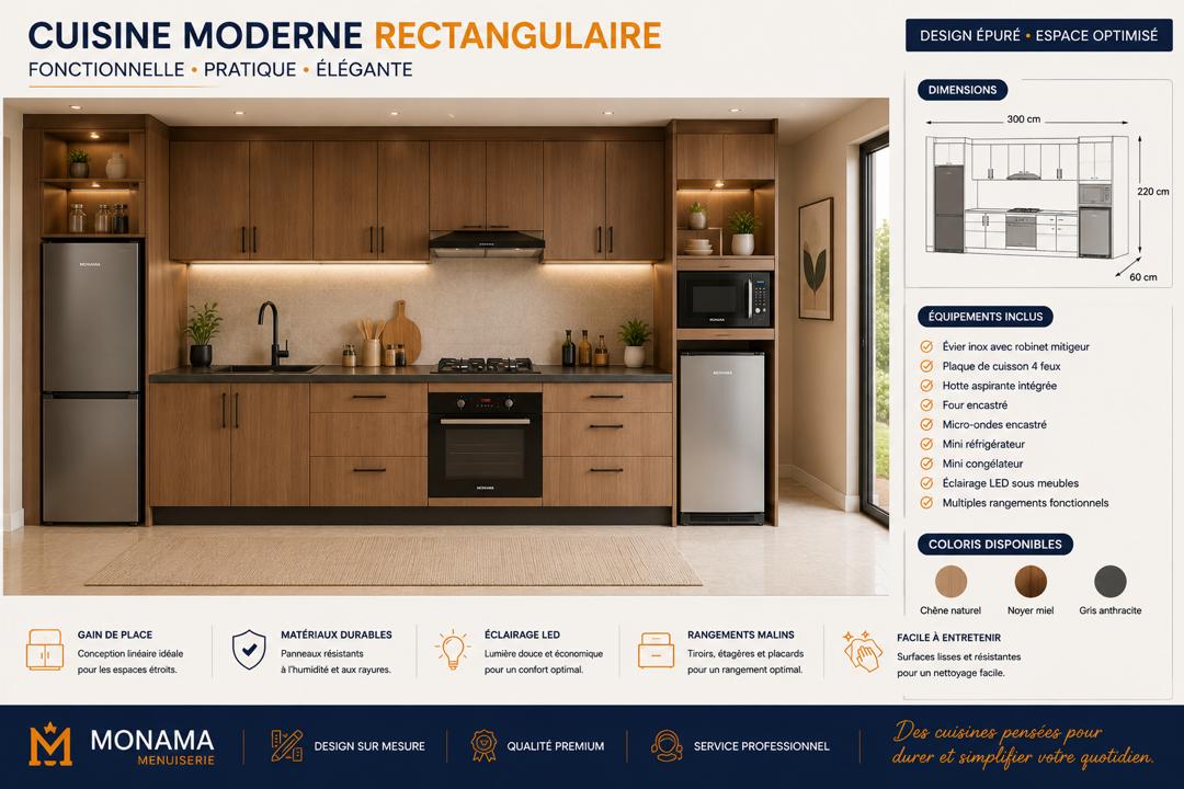Cuisine moderne rectangulaire