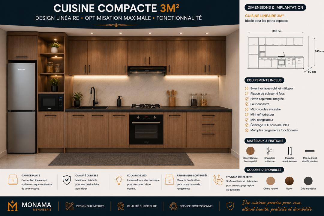 Cuisine compacte 3m2