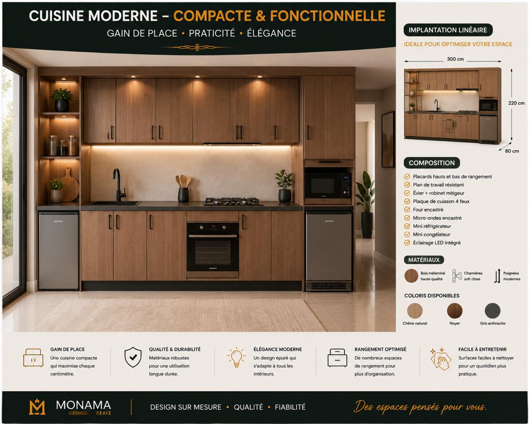 Cuisine moderne compacte & fonctionnelle