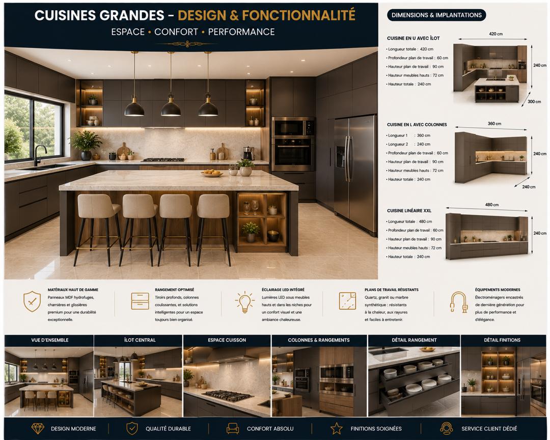 Cuisine grandes - design & fonctionnalité